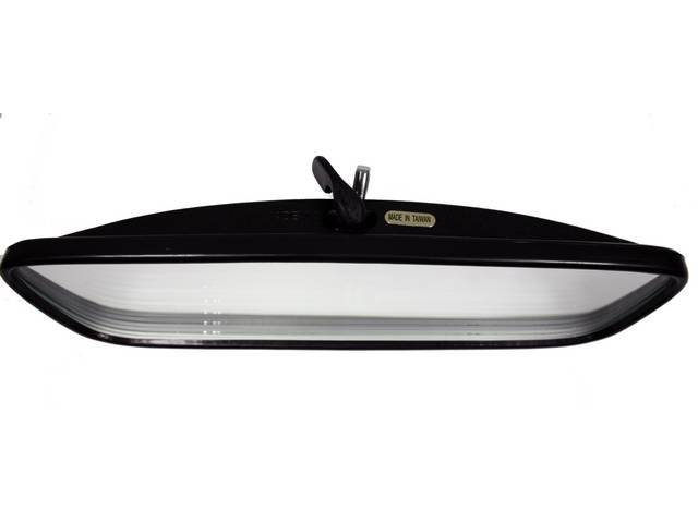 Inside Rear View Mirror, Day / Night, 8 inch length, OE correct appearance w/ Black Finish, Imported reproduction