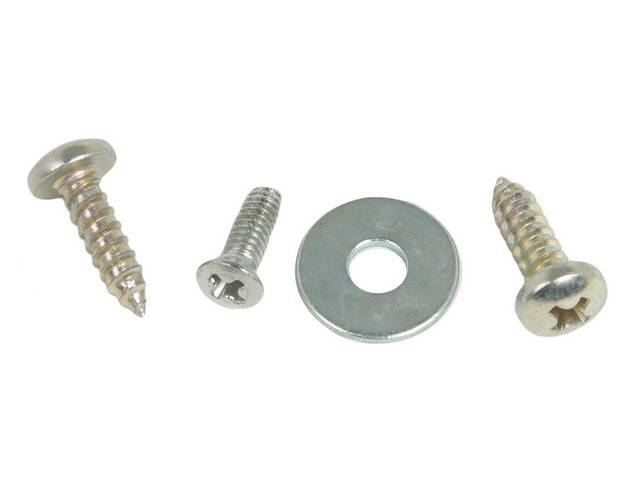 FASTENER KIT, MIRROR AND BRACKET (STD OR REMOTE), (4), PH PAN HEAD AB-TYPE SHEET METAL SCREW W/ POINTED END SCREWS, PHILLIPS DRIVE OVAL HEAD, WASHER