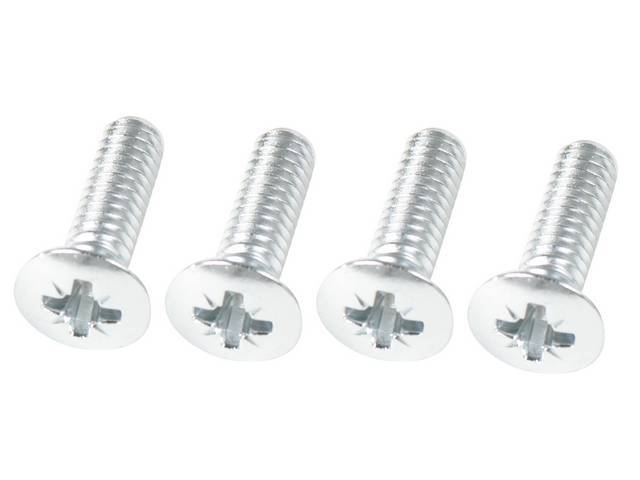 FASTENER KIT, Sunvisor Bracket, (4) incl chrome plated stainless steel phillips head oval head MS screws