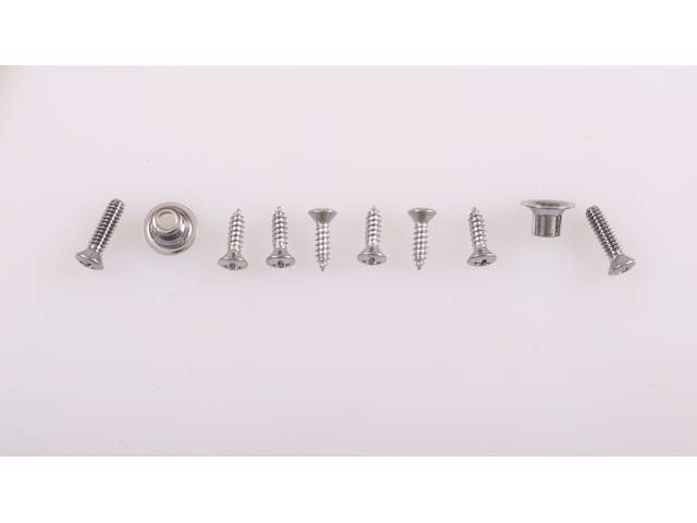 Sunvisor Brackets Fastener Kit, 10-pc OE Correct AMK Products reproduction for (70-76)