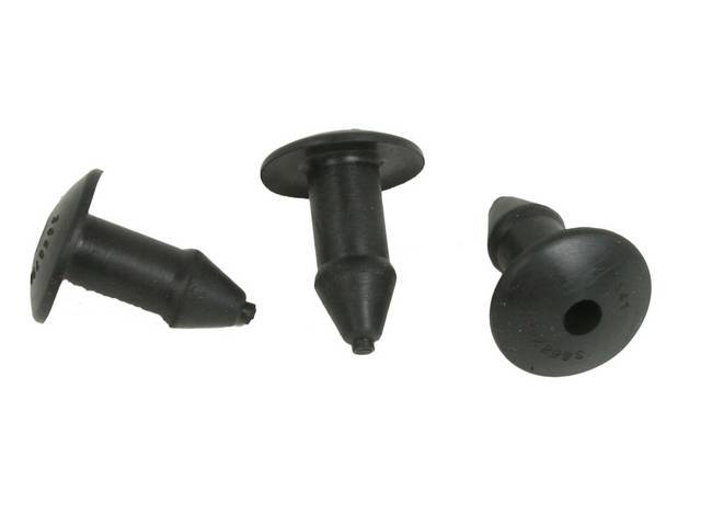 PLUG SET, Firewall Pad, (3) Incl OE Style Black Rubber Fasteners to Hold Firewall Pad To The Firewall, Features GM P/N on Head, repro