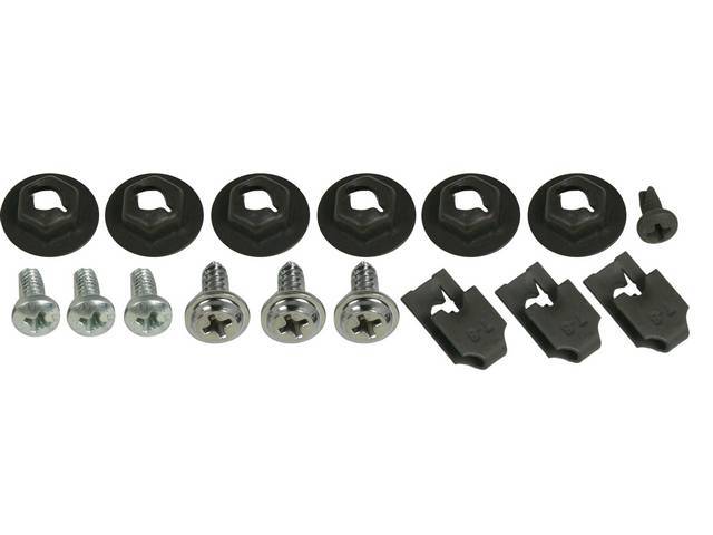 FASTENER KIT, CONSOLE, TOP PANELS, DOOR AND LATCH, (17), SCREWS, STAMPED NUTS