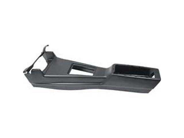Console Assembly, A/T, black molded plastic w/ correct madrid grain finish, reproduction