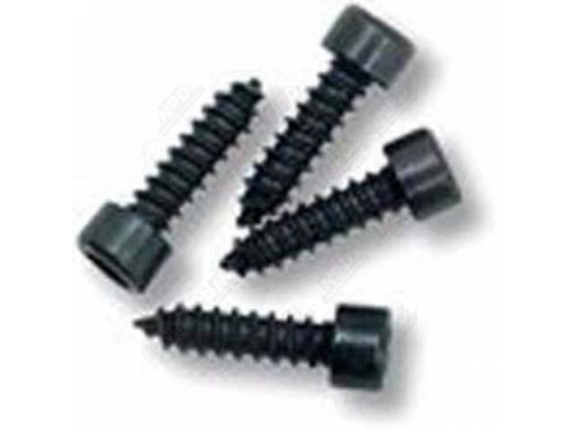 SCREW KIT, Console Shift Plate, (4) incl black finish w/ inset head screws, replacement style repro  ** see p/n C-10240-76AK for OE correct kit **