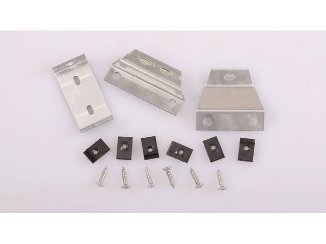 Console Mounting Bracket Set, (3) incl front, middle and rear brackets and hardware, reproduction for (66-67)