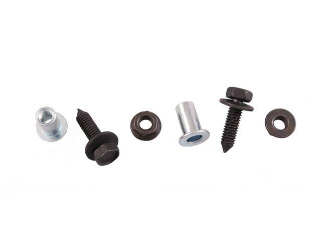 Console To Floor Fastener Kit, 6-pc kit includes screws, riv-nuts and flange nuts for (68-69)