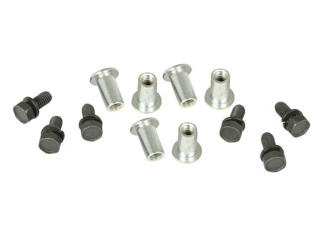 FASTENER KIT, Console Floor Brackets to Floor, (12) incl HEX SPLIT SEMS-SCREW AND WASHER ASSY, RIVET NUTS
