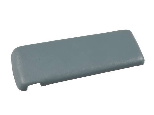 DOOR / LID / PAD, Console / Seat Separator Glove Box, light blue, urethane, OER repro  ** now incl stop bracket installed **