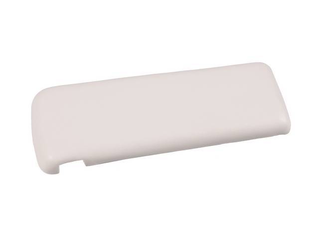 DOOR / LID / PAD, Console / Seat Separator Glove Box, white, urethane, OER repro  ** now incl stop bracket installed **