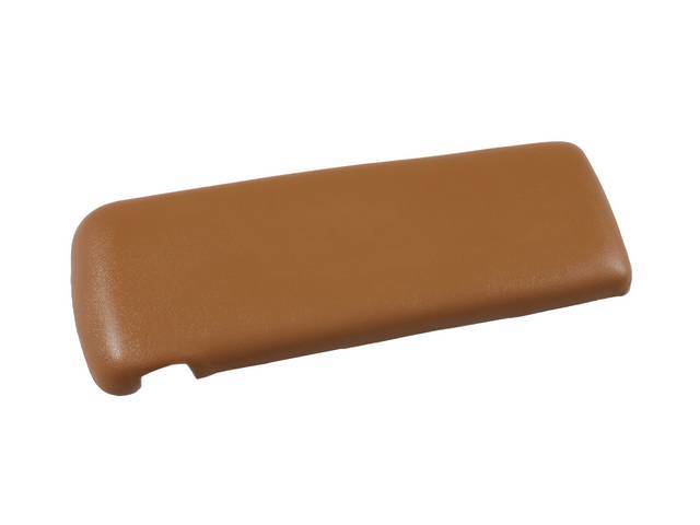 DOOR / LID / PAD, Console / Seat Separator Glove Box, camel tan, urethane, OER repro  ** now incl stop bracket installed **