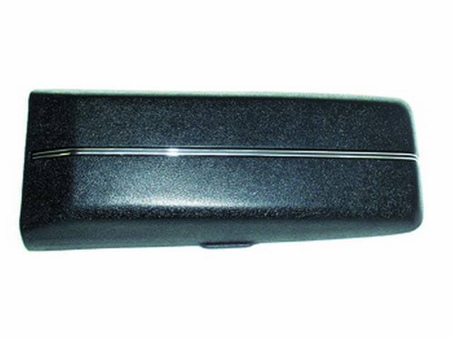 DOOR, Console / Seat Separator Glove Box, black w/ correct grain, incl chrome trim, does not incl hinge (see p/n C-10242-124A), US-made OE Correct Repro