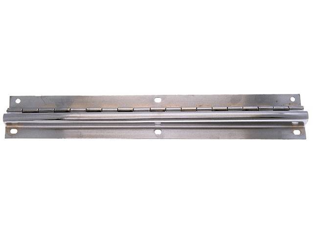 HINGE, Console Glove Box Door, chrome plated, Repro