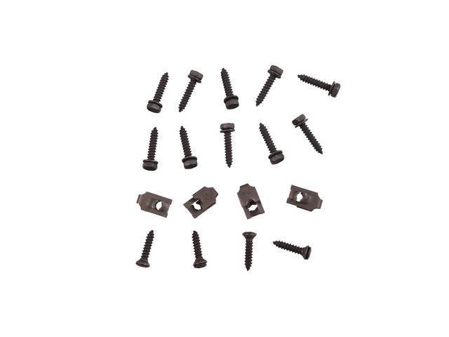 Instrument Bezel Fastener Kit, 18-pc OE Correct AMK Products reproduction for (77-78)