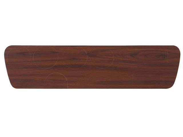 INSERT, Instrument Panel Cluster, vinyl veneer walnut grain wood finish overlay, repro