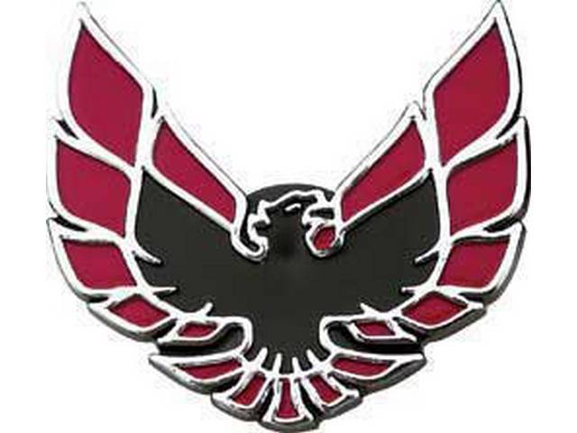 Dash Panel Emblem, *Bird* W/ Red and Black Finish, Reproduction for (70-81)