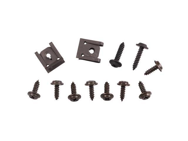Glove Box and Striker Fastener Kit, 12-pieces, OE Correct AMK Products reproduction for (70-72)