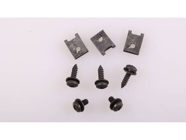 Glove Box Door Fastener Kit,  8-pc OE Correct AMK Products reproduction for (67-69)