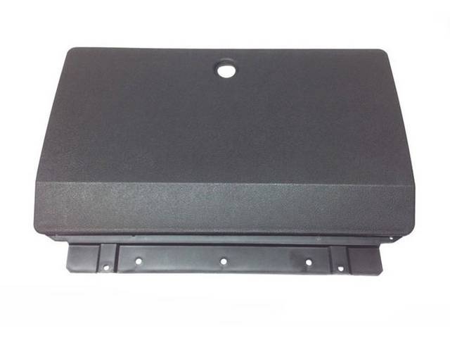 Instrument Panel Glove Compartment Door, Black, includes hinge, Reproduction for (1969)