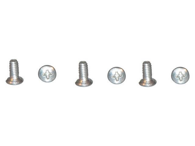 Door Latch / Lock Fastener Kit, 6-piece kit, OE correct AMK Products reproduction