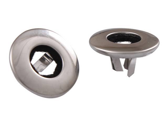 FERRULE, Door Lock Knob, chrome w/ rubber / felt insulator, 1 1/32 inch o.d., Repro