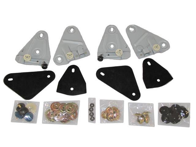 Mounting Plate and Hardware Kit, Door Glass, (68) incl everything to mount RH and LH door glass, Repro