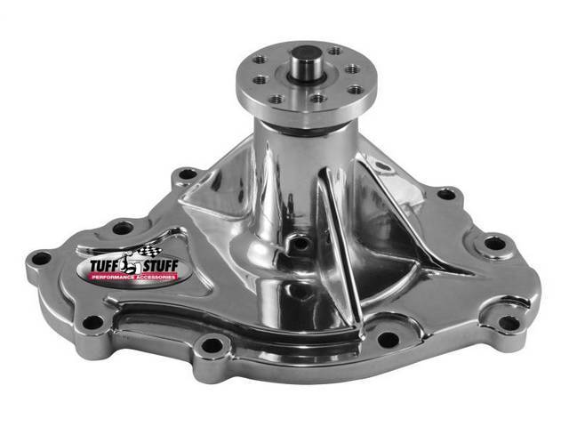 Water Pump, 11 bolt pattern, Aluminum housing with smooth chrome finish, New 