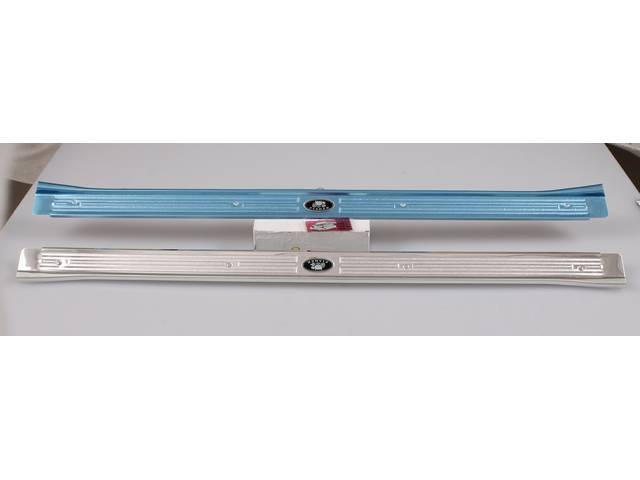 MOLDING SET, Scuff Plate / Door Sill, Incl *Body By Fisher* Decal Riveted in Place, Provides Clean and Flat Install W/O Gaps, US-made OE Correct Repro