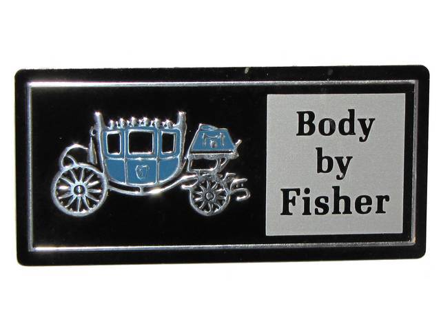 DECAL, Scuff Plate / Door Sill Molding, *Body By Fisher*, rectangular design, GM