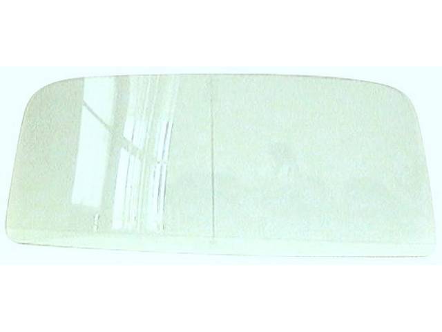 GLASS, Back Window, Green Tinted W/o markings, Repro  ** Now featuring OE correct reverse curve / concave shape (previously unavailable in repro form) **