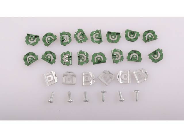 Rear Window Molding Fastener Kit, 22-piece kit, OE Correct AMK Products reproduction for (64-65)