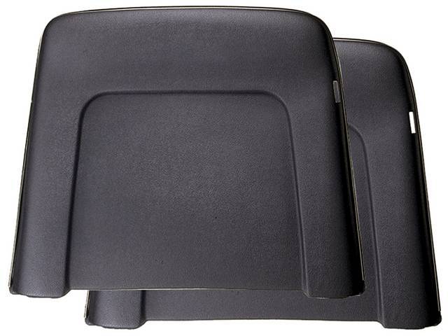 PANEL SET, Bucket Seat Back, black, ABS-Plastic w/ chrome mylar trim and bullet caps, repro