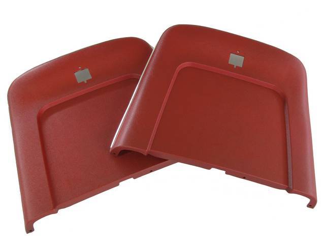 PANEL SET, Bucket Seat Back, red, ABS-Plastic w/ chrome mylar trim, repro