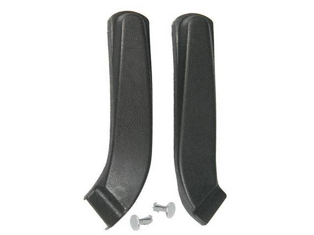 Bucket Seat Side Bracket Cover Set, Black, Includes Spring Pins, Reproduction for (67-70)  
