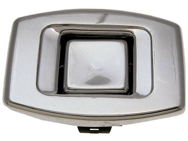 RELEASE ASSY, Seat Back, incl button, spring and bezel, chrome finish,* NPD reproduction *,  ** Originally listed under Group 11390 in Chevrolet / Pontiac Parts Guides, replaces original GM p/n 8734069, 8734070 and 9817755 **