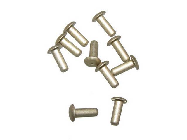 FACE PLATE RIVETS, CONSOLE GAUGE, USE WHEN REPLACING SILVER FACE PLATE ON CONSOLE GAUGES, (10)