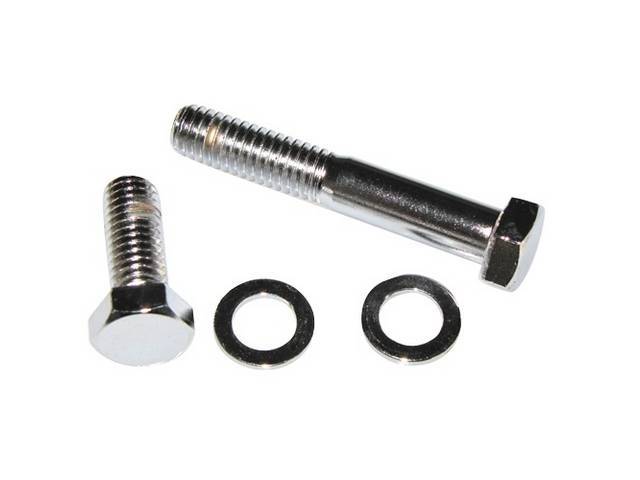 BOLT KIT, Coolant Outlet / Water Neck, (4) incl hex cap chrome plated bolts (.98 Inch Length, 1.2 Inch Over All Length) and flat washers, Repro