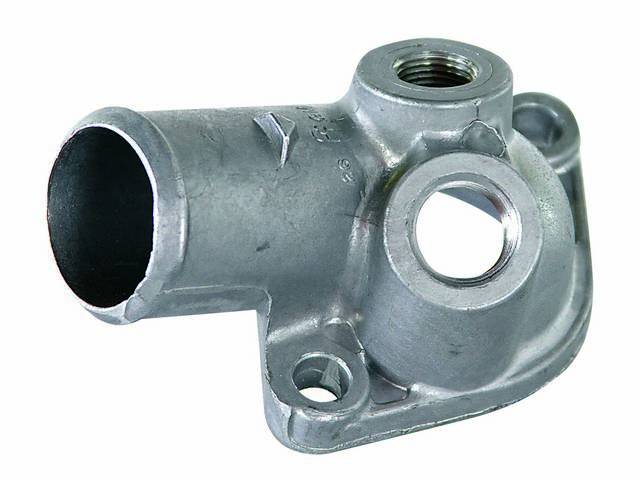 OUTLET, Coolant / Water Neck, gasket style, aluminum, has 2 threaded holes for water temperature unit and hose access, does not include gasket, AC Delco Replacement