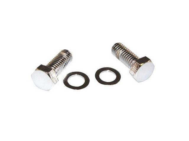 BOLT KIT, Coolant Outlet / Water Neck, (4) incl hex cap chrome plated bolts (1.2 Inch Over All Length and 2.45 Inch Over All Length) and 2 flat washers, Repro