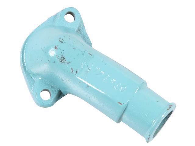 OUTLET, Coolant / Water Neck, features correct *9779580* p/n stamped in top of neck, aqua finish, repro