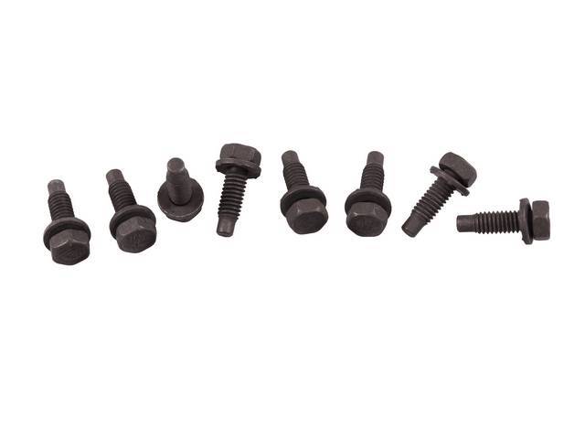 FASTENER KIT, Seat Tracks to Seat Frame, (8) incl HX PERI SEMS bolts / screws, OE-style repro