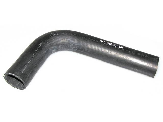 Upper Radiator Hose, OE Type, Incl *GM* and *3857970* Markings in white color, Reproduction for (1965)