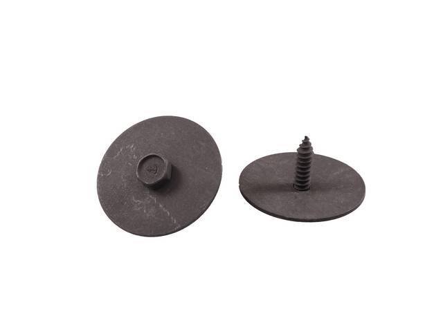 FASTENER KIT, Rear Seat Back Frame, (2) incl HX CONI TOOTH SEMS - one pair of screws w/ 1.75 inch diameter washers, OE-correct repro