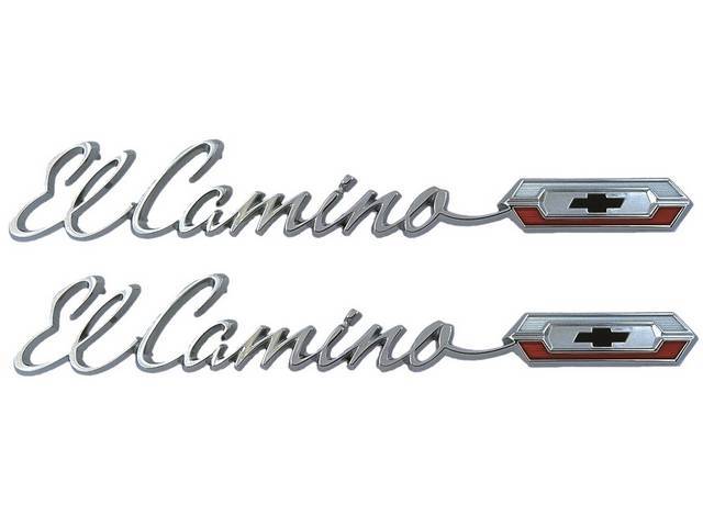 Quarter Panel *El Camino* Emblem Set, Includes Mounting Hardware, OE Correct US-Made Reproduction for (1965)