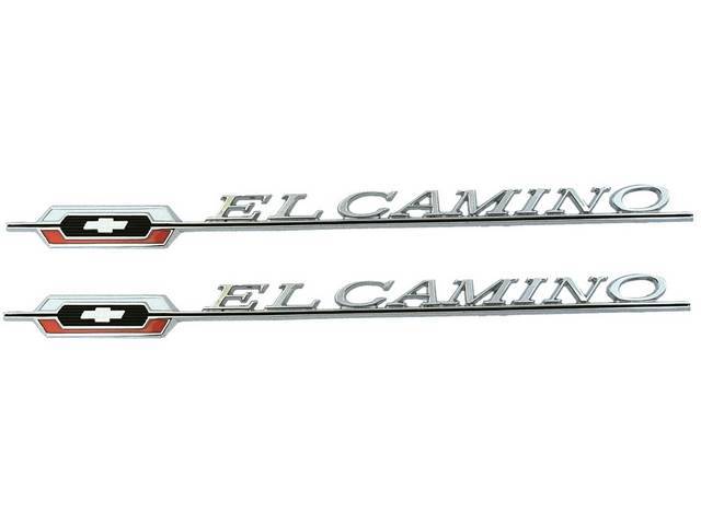 Quarter Panel *El Camino* Emblem Set, Includes Mounting Hardware, OE Correct US-Made Reproduction for )1966)