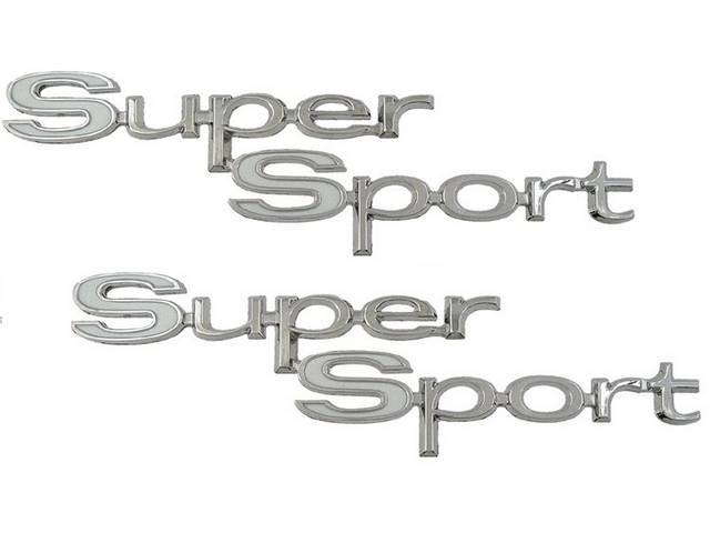 Quarter Panel *Super Sport*, Emblem Set Includes Mounting Hardware, Reproduction for (1967)
