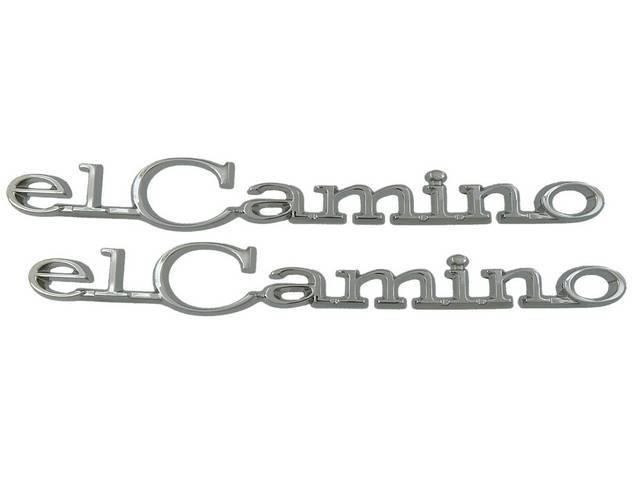 Emblem Set, Quarter Panel, *El Camino*, features excellent chrome quality, OE Correct US-Made Repro 
