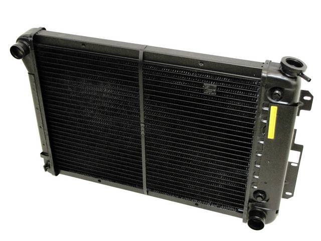 RADIATOR, COPPER / BRASS, 3 ROW, 23 X 17 X 2 CORE SIZE, 1 9/16 Inch LH INLET, 1 3/4 Inch RH OUTLET, 12 Inch transmission COOLER, SADDLE MOUNT