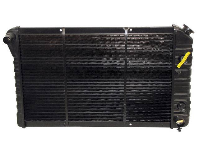 RADIATOR, ALUMINUM w/ plastic tanks, 1 ROW, 26 3/8 X 17 X 15/16 CORE SIZE, 1 5/16 Inch LH INLET, 1 9/16 Inch RH OUTLET, 8 Inch transmission COOLER, SADDLE MOUNT