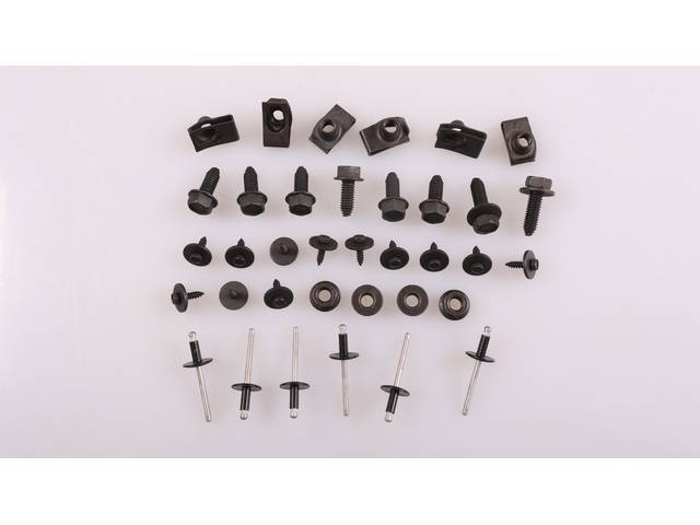 Nose Panel Fastener Kit, 36-pc OE Correct AMK Products reproduction for (74-78)