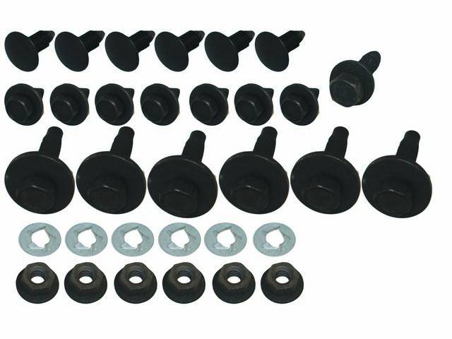 FASTENER KIT, NOSE PANEL (impact bar cover), (32), HEX CONI-CONICAL SPRING WASHER SEMS-SCREW AND WASHER ASSY, U-NUTS, RETAINERS, KEPS